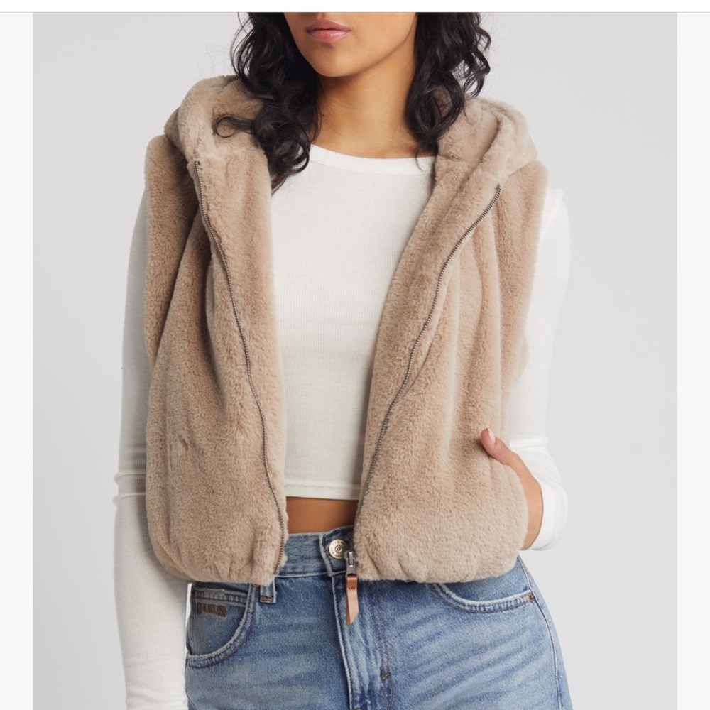Thread & Supply Mink Faux Fur Hooded Vest